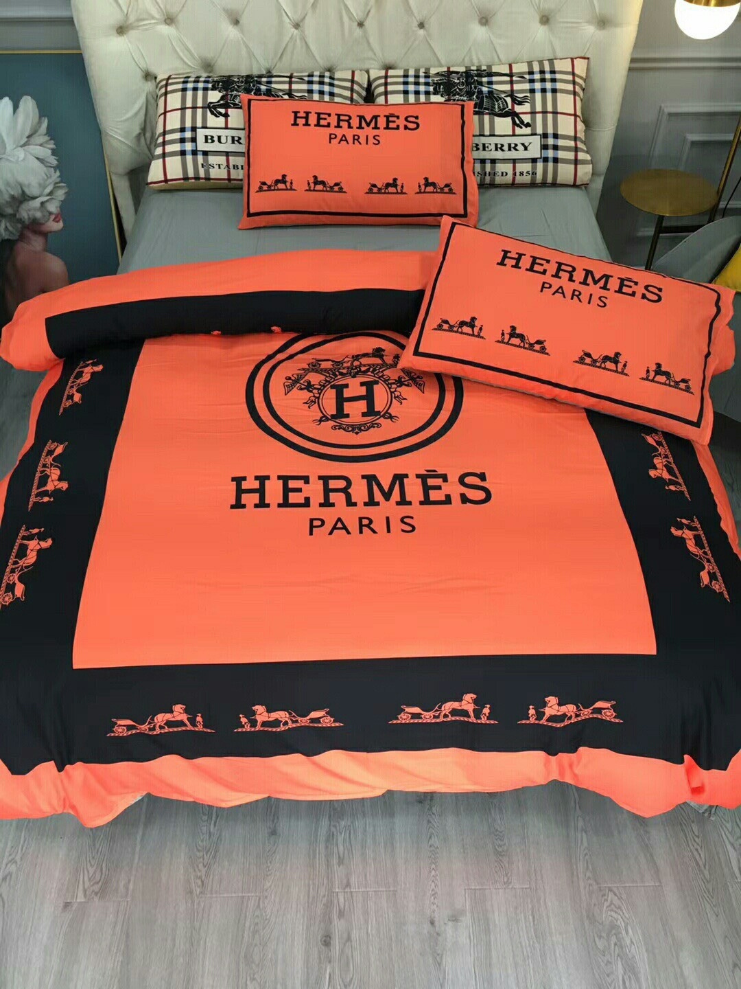 エルメス「Hermès」プレミアムコットン デジタルプリント 4点セット
