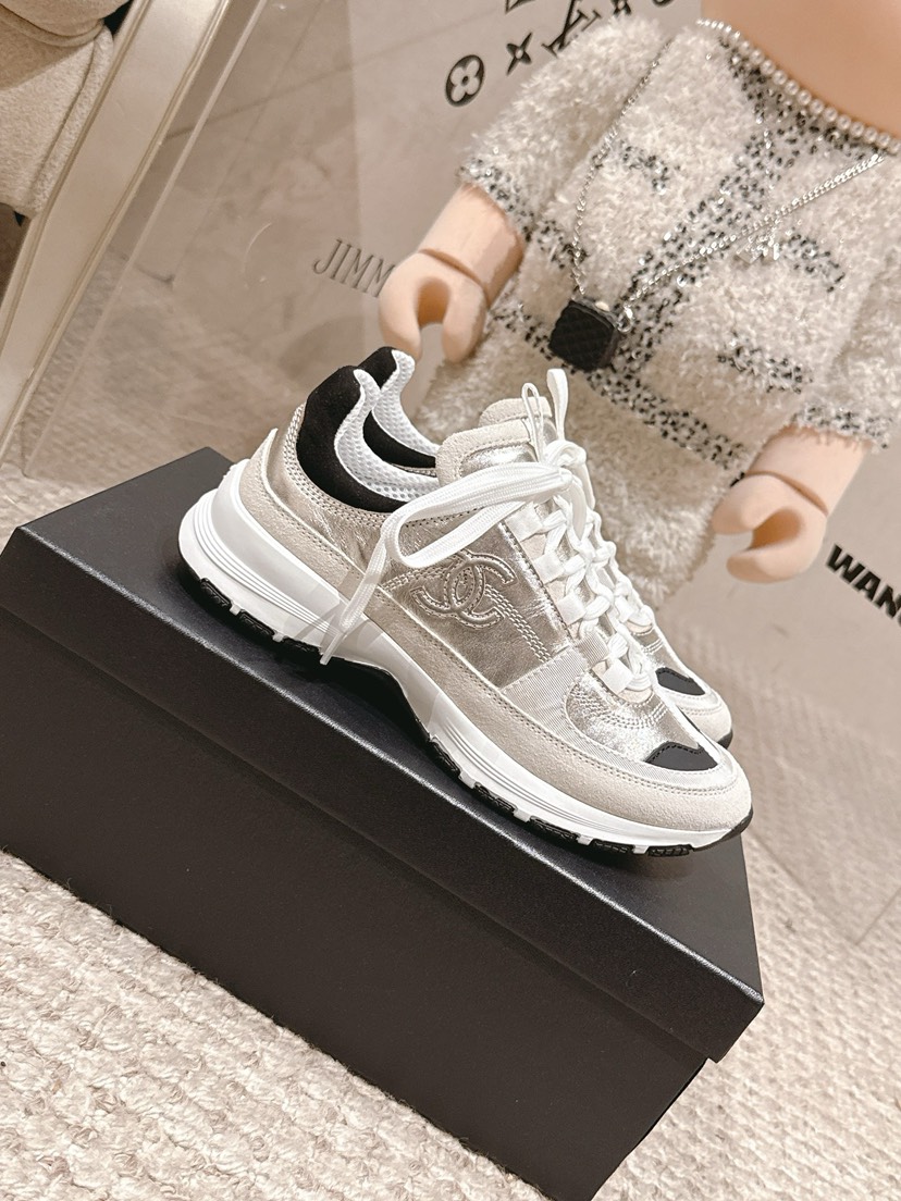 シャネル「Chanel」シャネル スタイル レザースニーカー (パンダカラー) / レジャースニーカー
