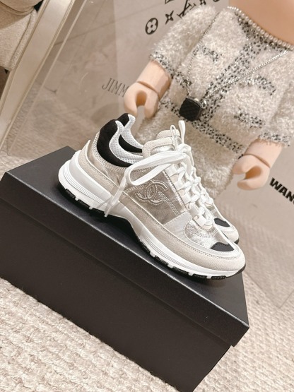 シャネル「Chanel」シャネル スタイル レザースニーカー (パンダカラー) / レジャースニーカー