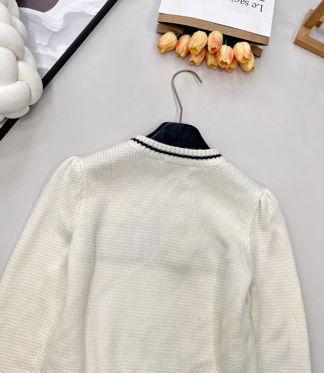 ディオール「Dior」ハート刺繍 レター ジャカード セーター