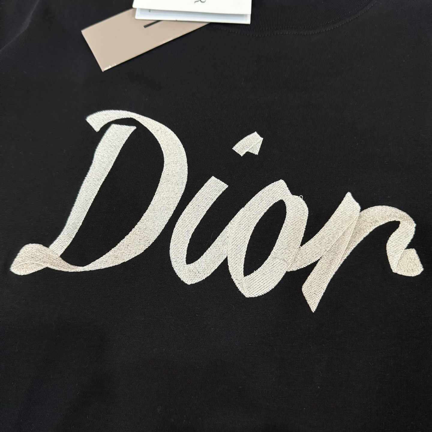 ディオール「Dior」リボン & 47 ロゴ 刺繍 ロング Tシャツ