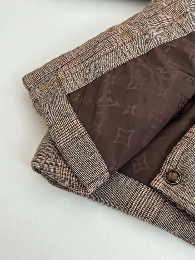 ルイ・ヴィトン「Louis Vuitton」26SS 早春 プリンス オブ ウェールズ チェック ダウンジャケット