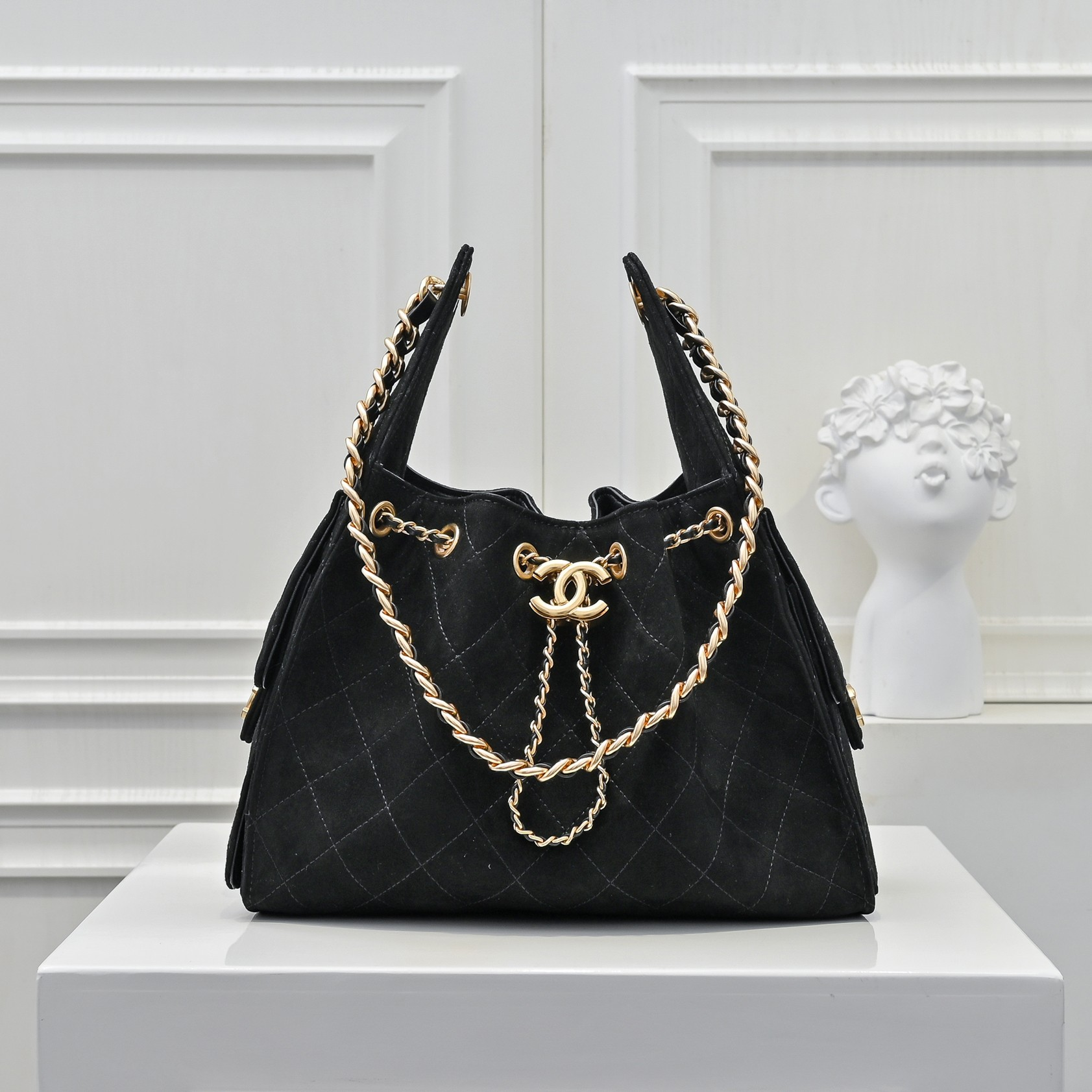 シャネル「Chanel」シャネル 25C スエード×カーフスキン ホーボーバッグ / ショルダーバッグ