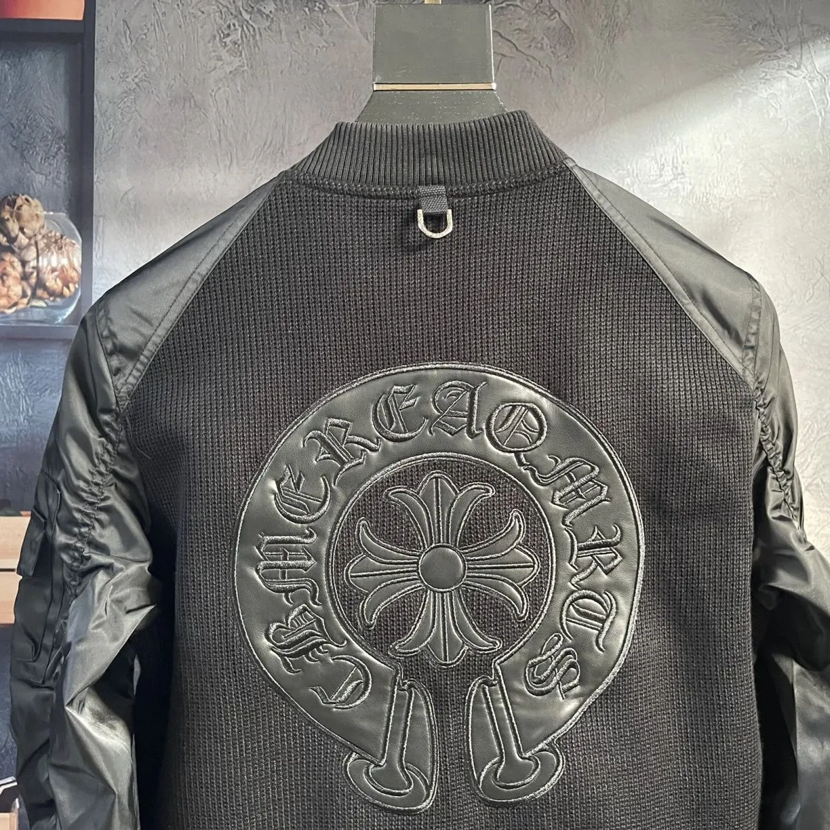 クロムハーツ「Chrome Hearts」レザー ベースボール ジャケット