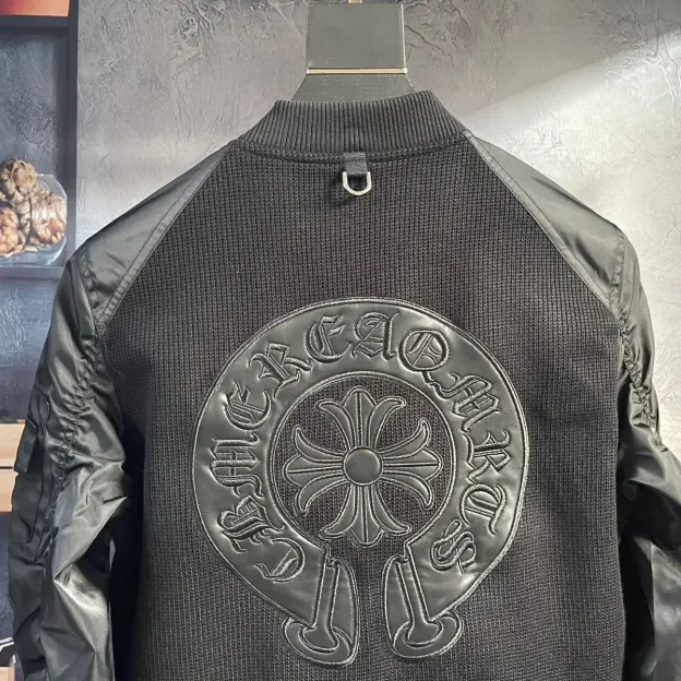 クロムハーツ「Chrome Hearts」レザー ベースボール ジャケット