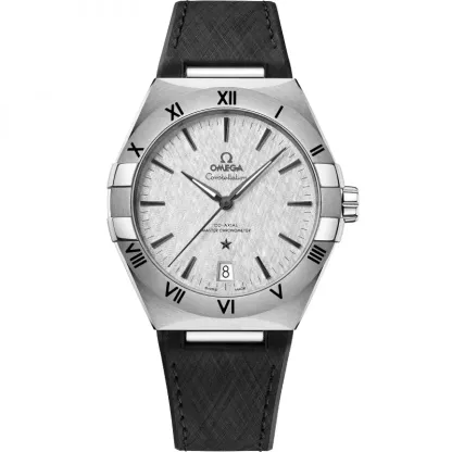 オメガ「Omega」 Constellatio﻿n 41MM セラミックベゼル＆レザーストラップ メンズ腕時計