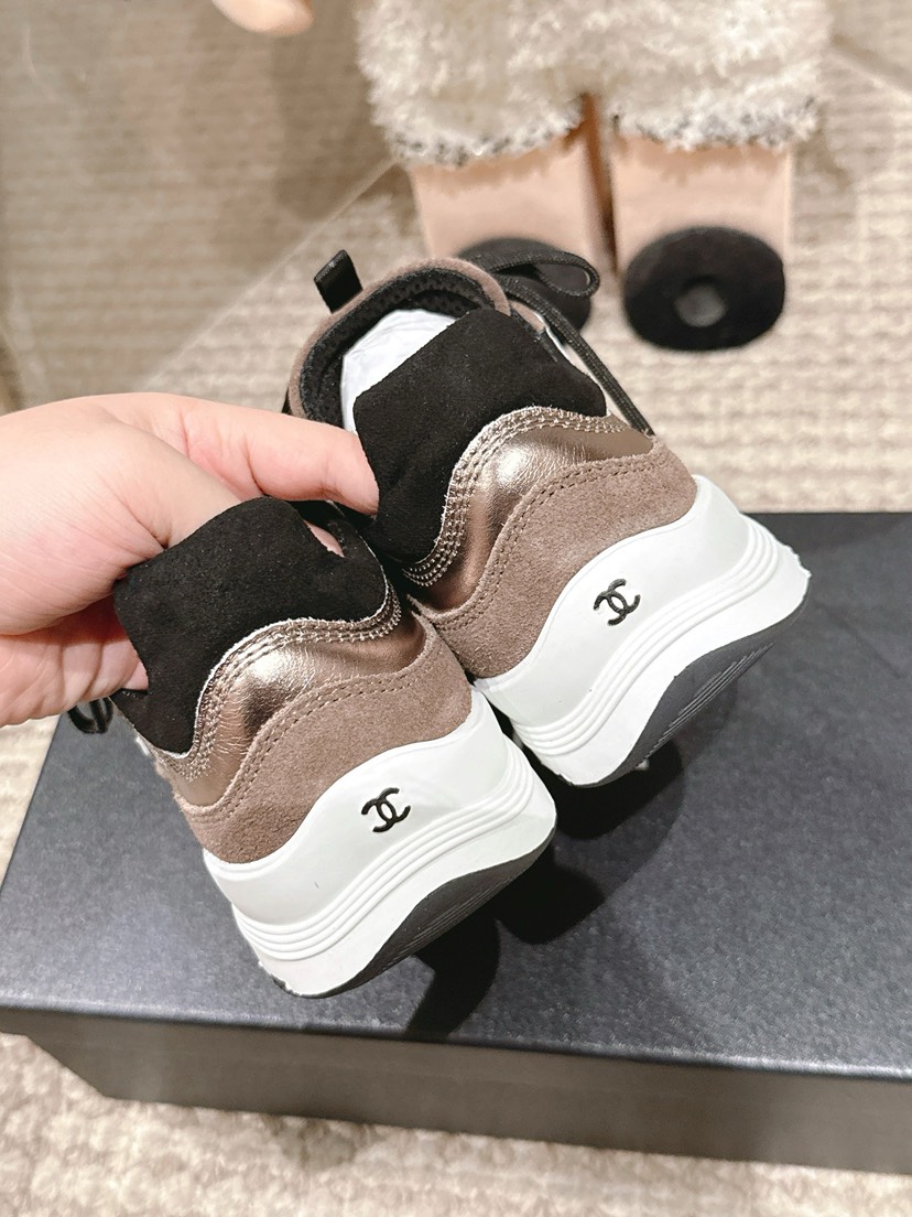 シャネル「Chanel」シャネル スタイル レザースニーカー (パンダカラー) / レジャースニーカー
