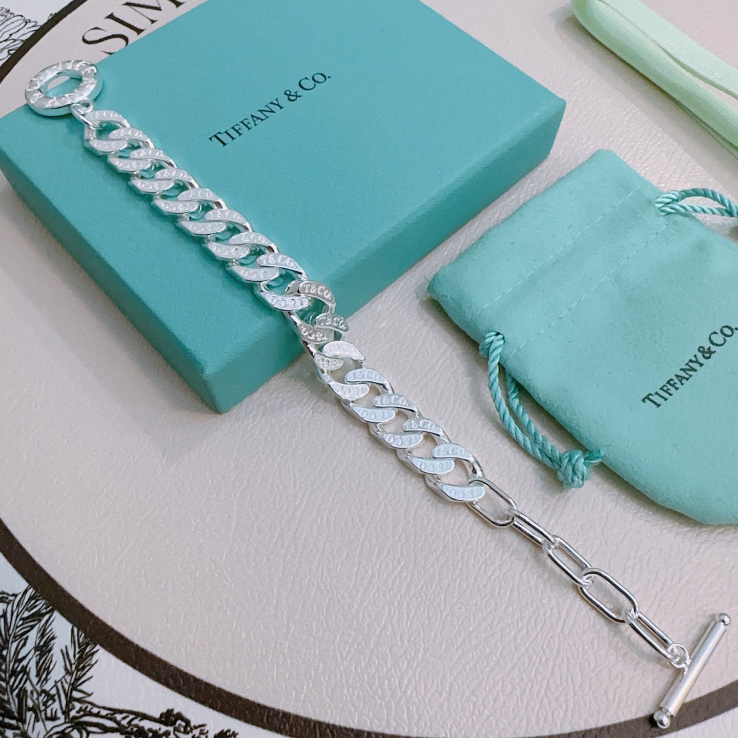 ティファニー「Tiffany & Co.」ポリッシュドシルバーリンク ブレスレット