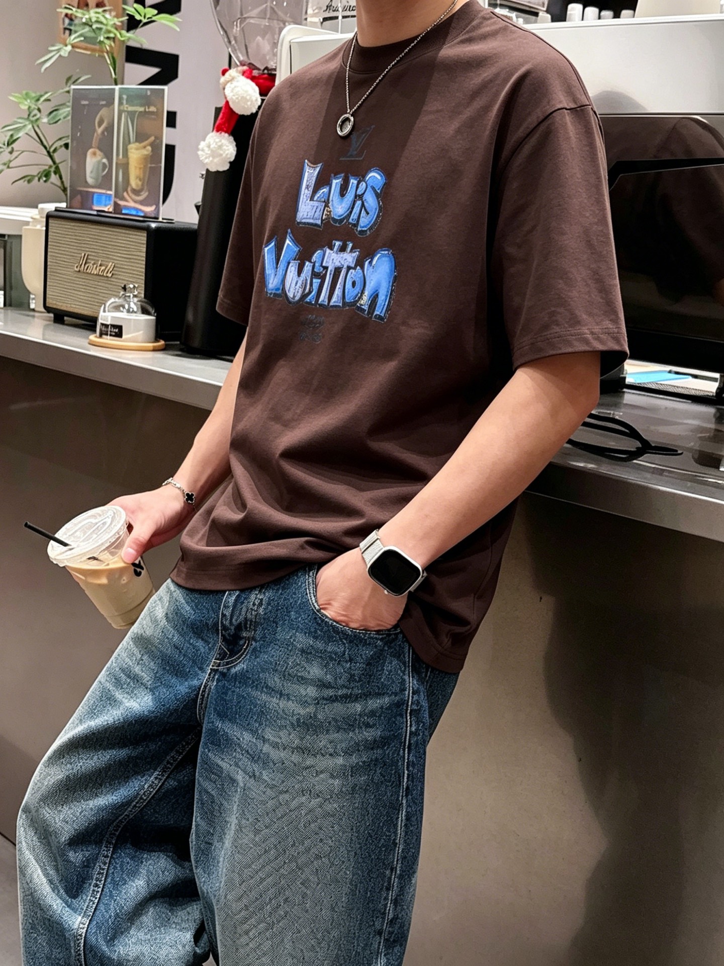 ルイ・ヴィトン「Louis Vuitton」ロゴプリントTシャツ / ショートスリーブ クルーネック