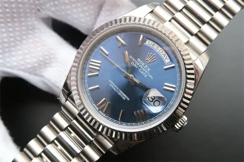 ロレックス「Rolex」デイデイト40MM ブルー文字盤