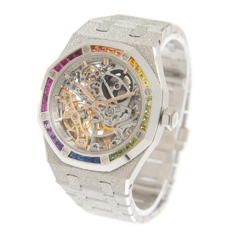 オーデマ ピゲ「Audemars Piguet」ロイヤルオーク ダブルバランスホイール オープンワーク フロストゴールド メンズウォッチ41MM