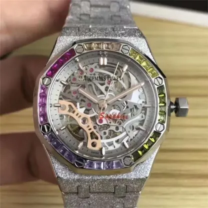 オーデマ ピゲ「Audemars Piguet」ロイヤルオーク ダブルバランスホイール オープンワーク フロストゴールド メンズウォッチ41MM