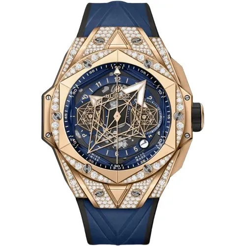 ウブロ「Hublot」ビッグバン サンブルー II タトゥー クロノグラフ腕時計45MM