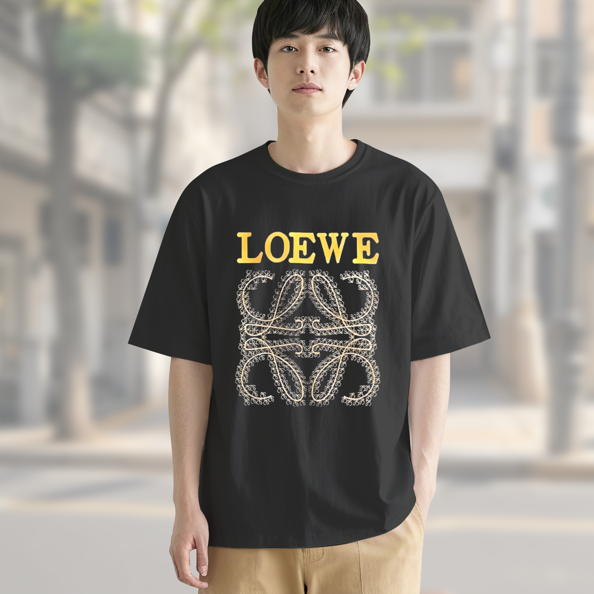 ロエベ「Loewe」フローラル プリント クルーネックTシャツ