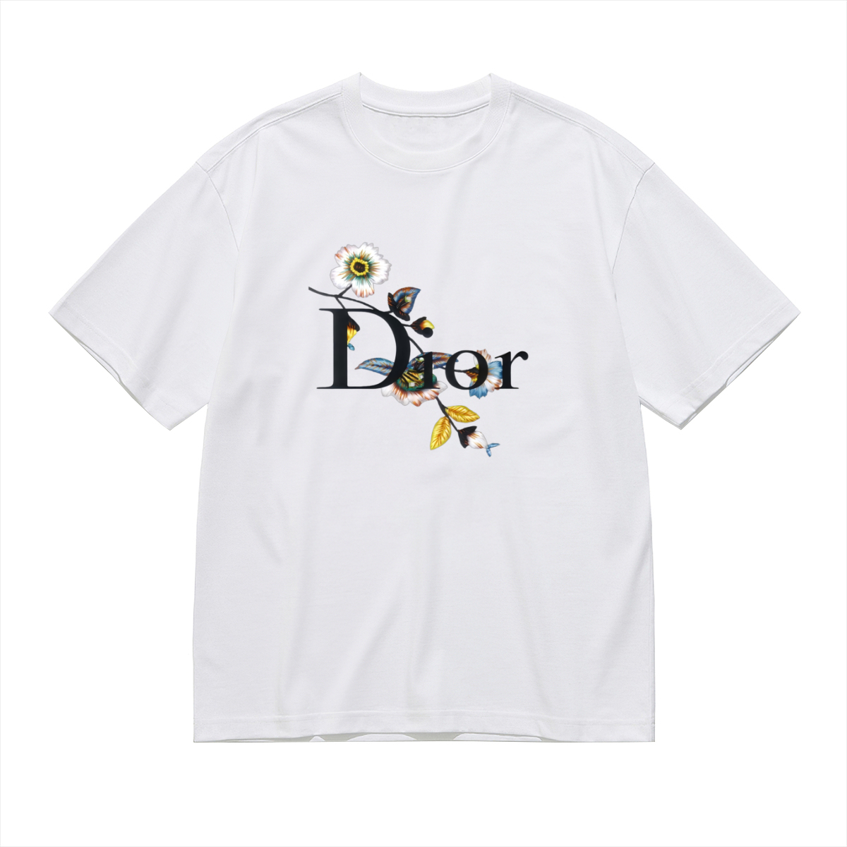人気急上昇Floral Diorディオール ロゴTシャツ / ショートスリーブ クルーネック