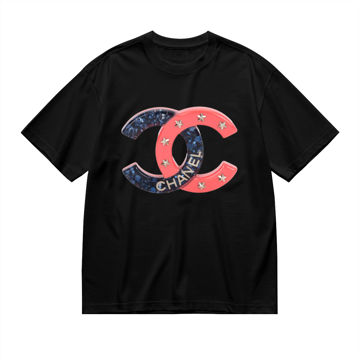 大人気!Chanel CC Broochシャネル CCブローチ ショートスリーブTシャツ / クルーネック