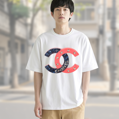 大人気!Chanel CC Broochシャネル CCブローチ ショートスリーブTシャツ / クルーネック