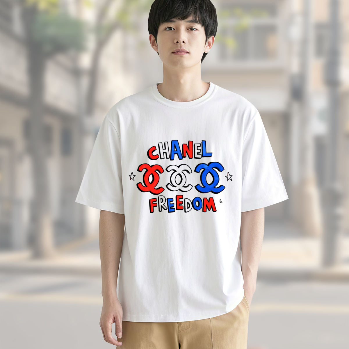 大人気!Chanel Freedomシャネル CCブローチ ショートスリーブTシャツ / クルーネック