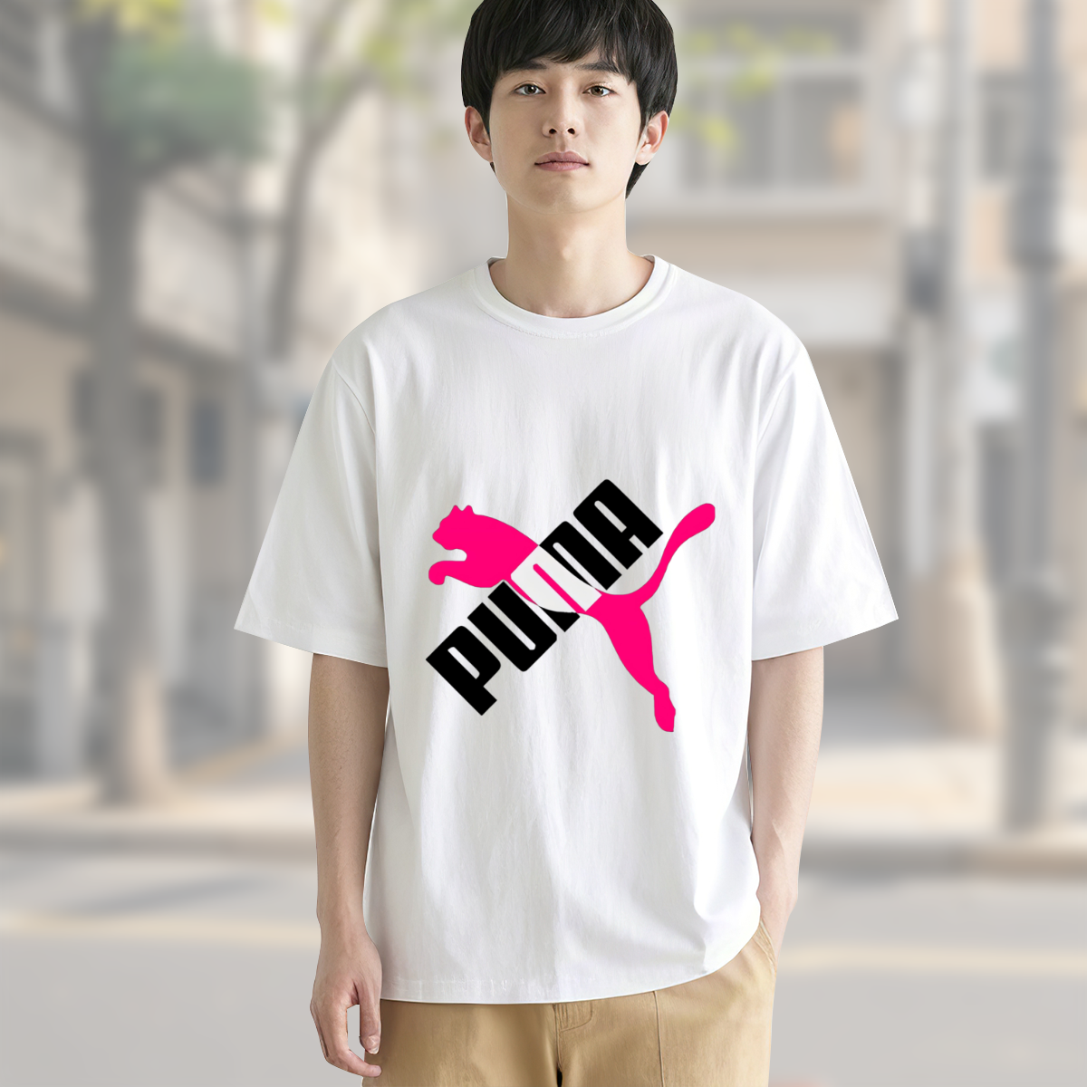 Pink Puma Logoプーマ ロゴTシャツ / ショートスリーブ クルーネック