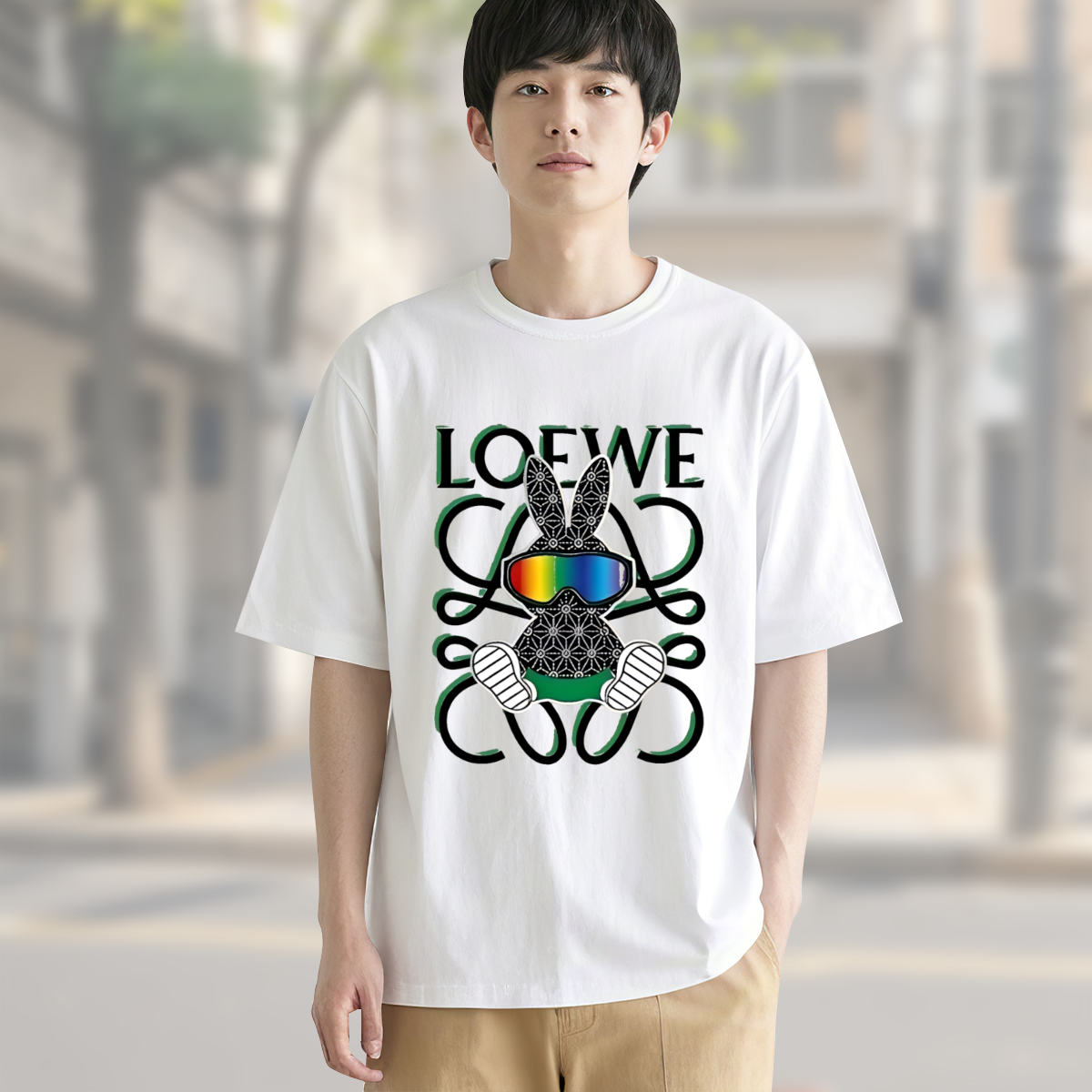 ロエベ「Loewe」フローラル プリント クルーネックTシャツ