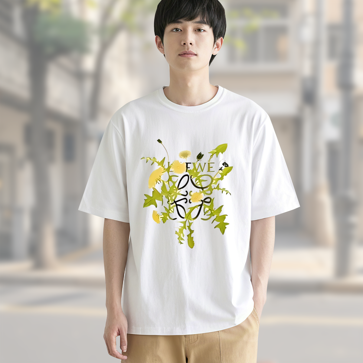 ロエベ「Loewe」フローラル プリント クルーネックTシャツ