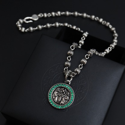 クロムハーツ「Chrome Hearts」スカル&クロス チェーンネックレス