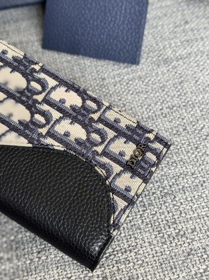 ディオール「Dior」Oblique モチーフ レザー コンパクト ロングウォレット