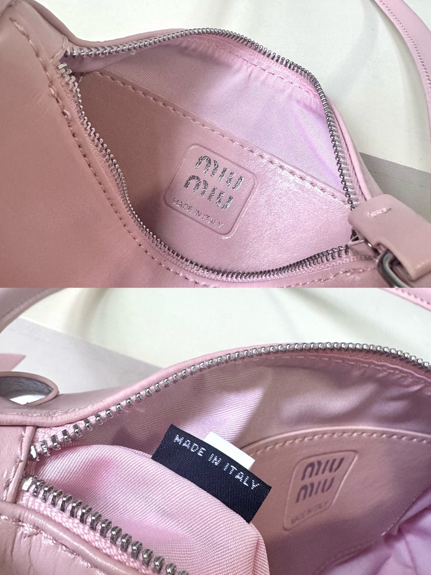 ミュウミュウ「Miu Miu」ミュウミュウ シャイニーレザーポーチ 5NE029 / ハンドバッグ