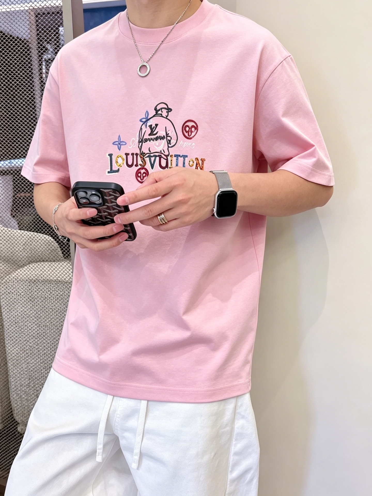 ルイ・ヴィトン「Louis Vuitton」ロゴプリントTシャツ / ショートスリーブ クルーネック