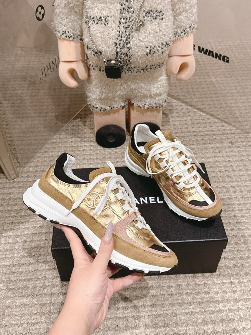 シャネル「Chanel」シャネル スタイル レザースニーカー (パンダカラー) / レジャースニーカー
