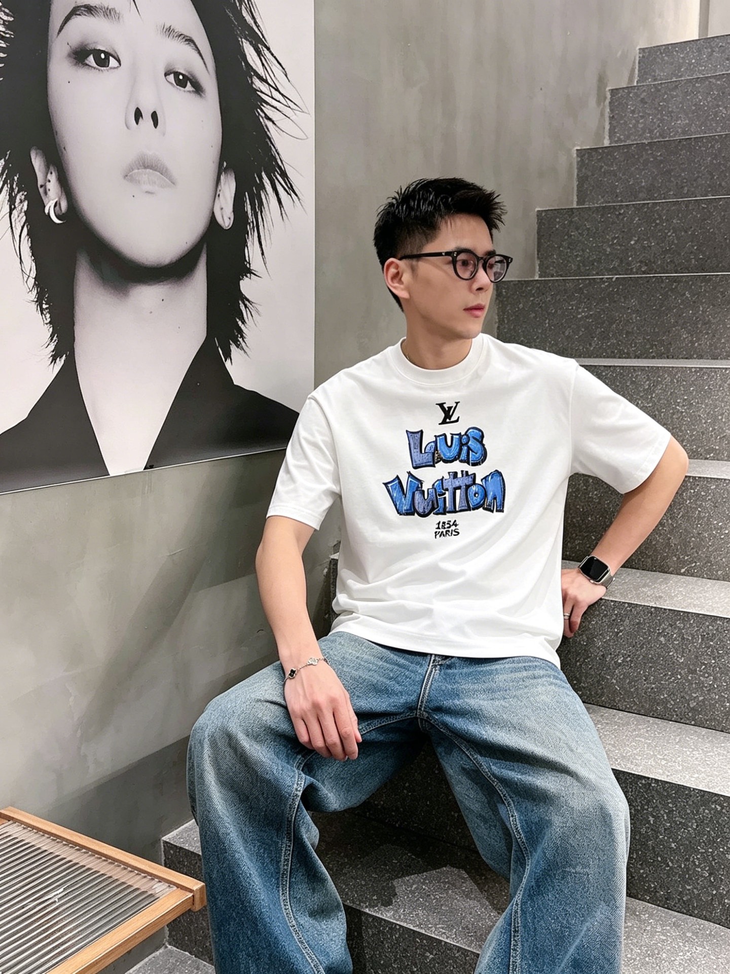 ルイ・ヴィトン「Louis Vuitton」ロゴプリントTシャツ / ショートスリーブ クルーネック