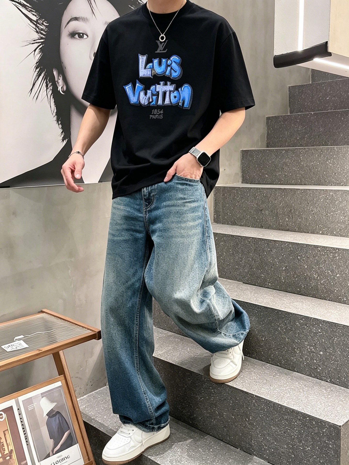 ルイ・ヴィトン「Louis Vuitton」ロゴプリントTシャツ / ショートスリーブ クルーネック