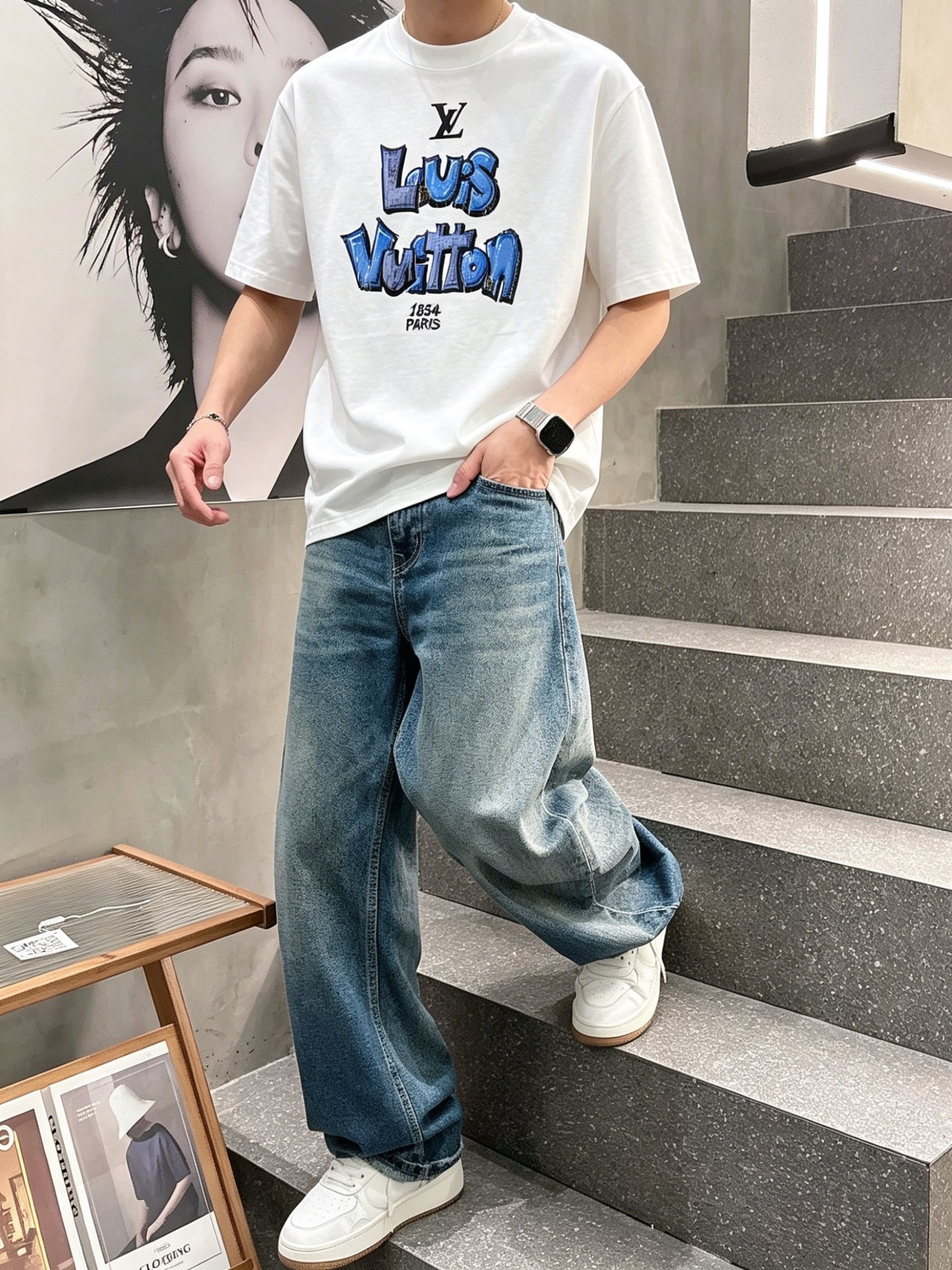 ルイ・ヴィトン「Louis Vuitton」ロゴプリントTシャツ / ショートスリーブ クルーネック