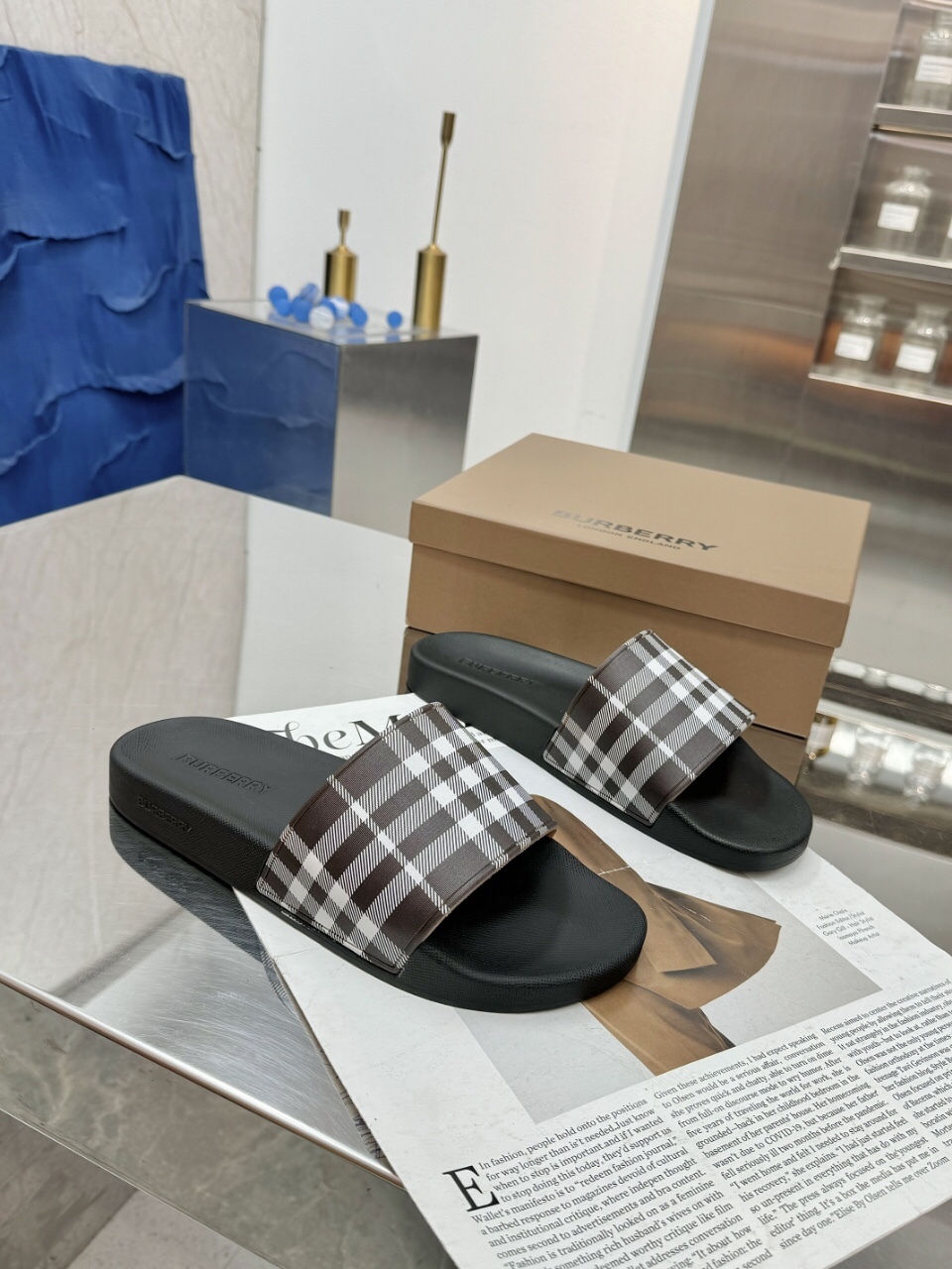 バーバリー「Burberry」バーバリー ヴィンテージ チェック スライドサンダル / ビーチサンダル