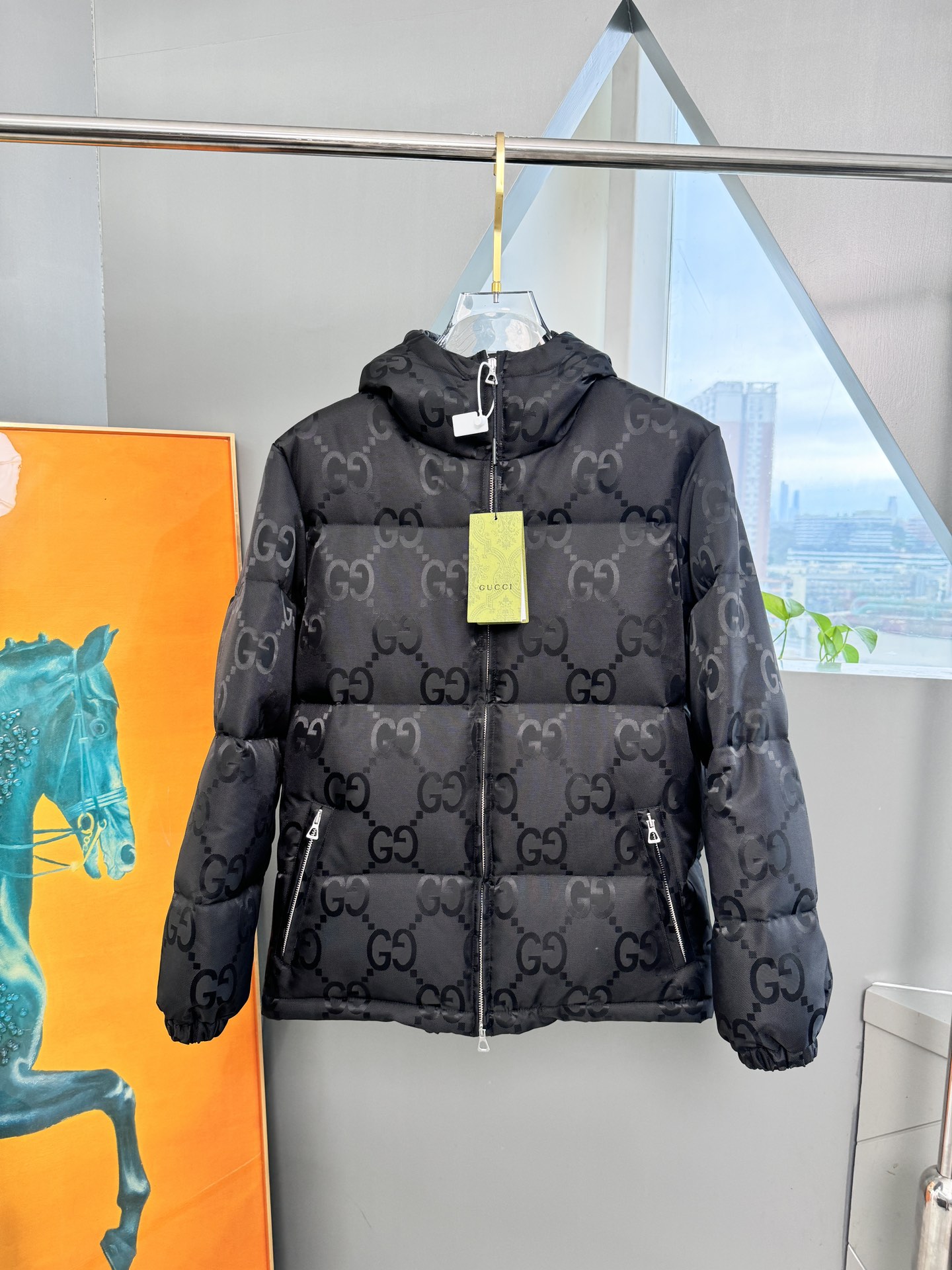 グッチ「Gucci」秋冬フード付きダウンジャケット