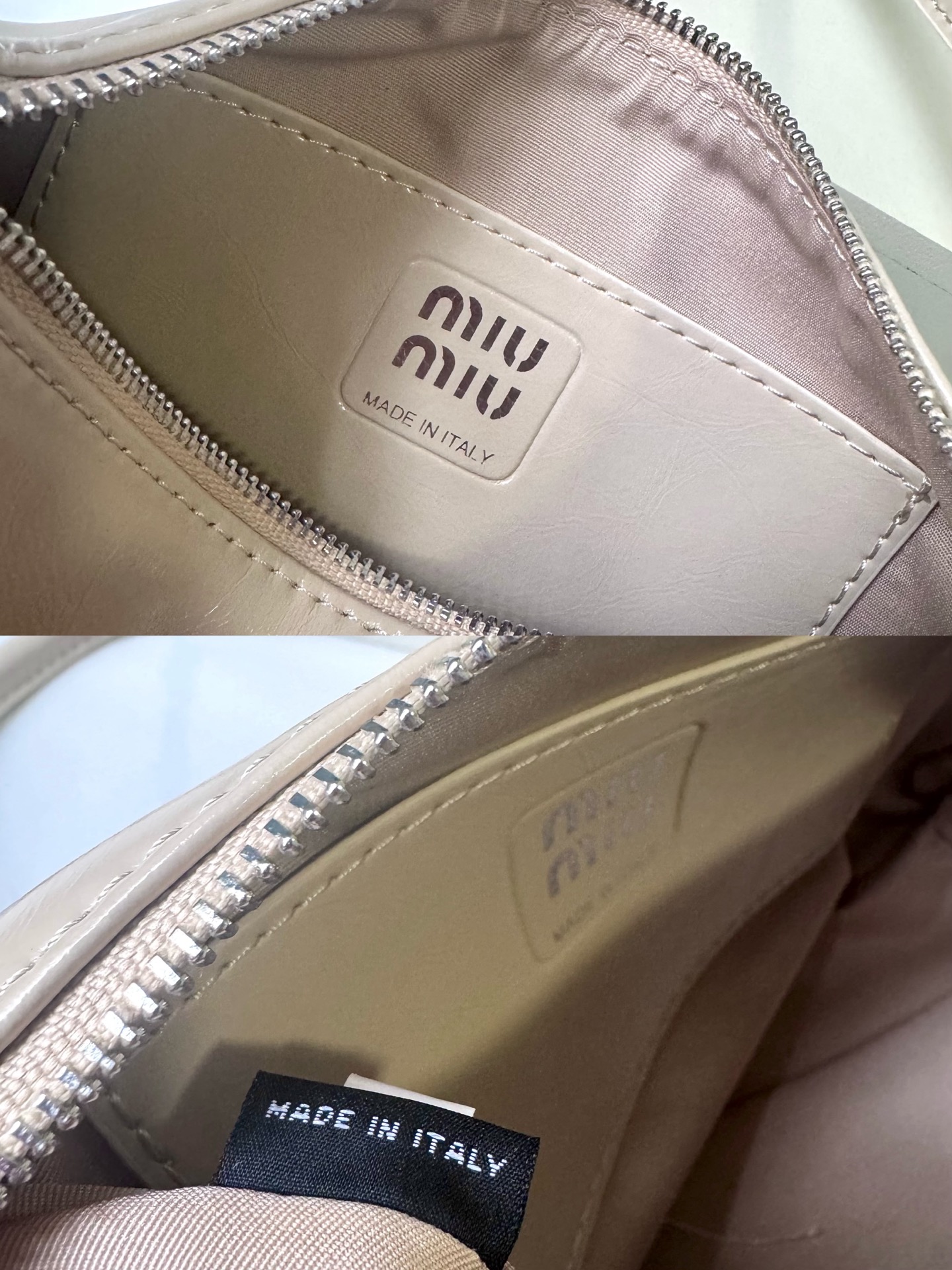 ミュウミュウ「Miu Miu」ミュウミュウ シャイニーレザーポーチ 5NE029 / ハンドバッグ