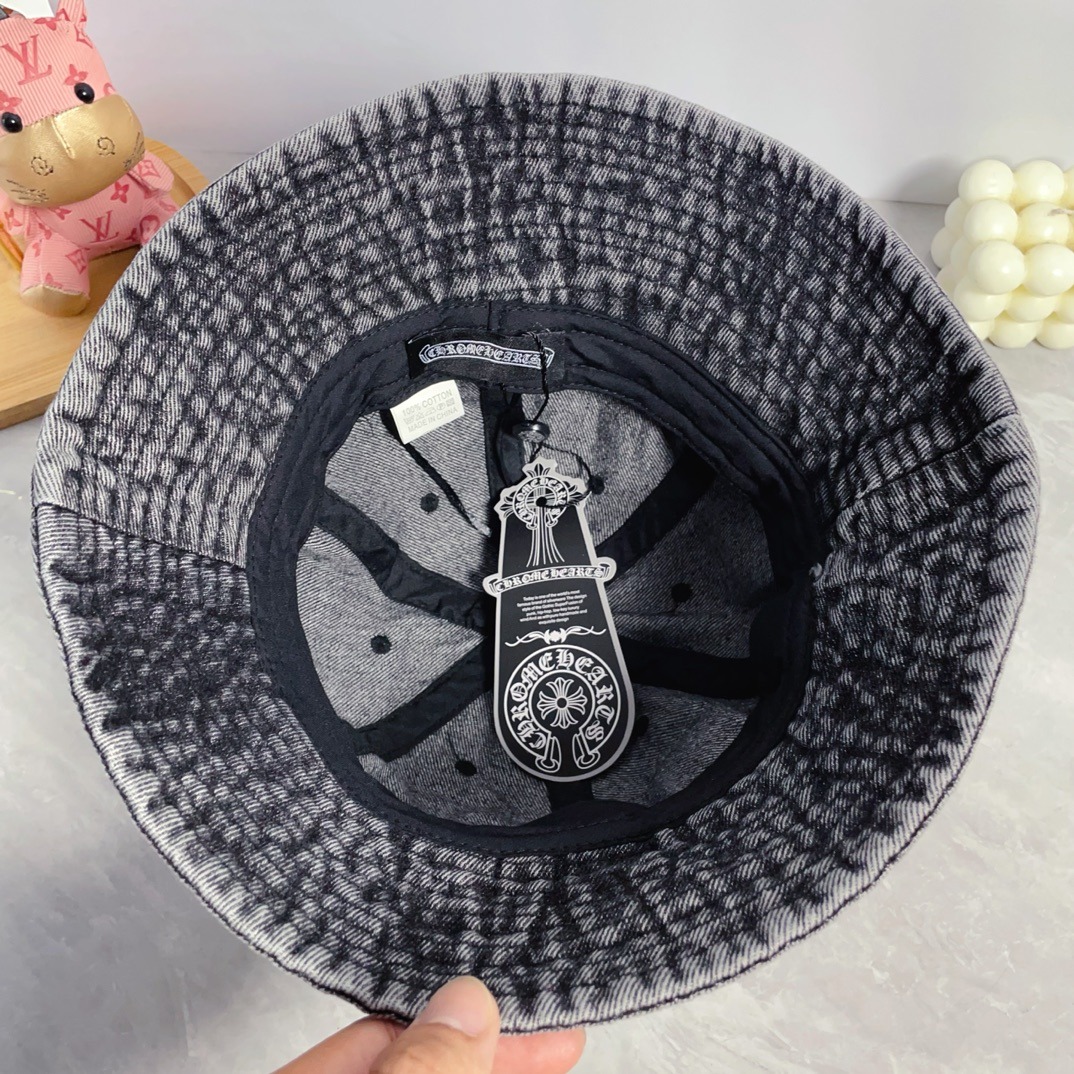クロムハーツ「Chrome Hearts」 ディストレスド デニム バケットハット