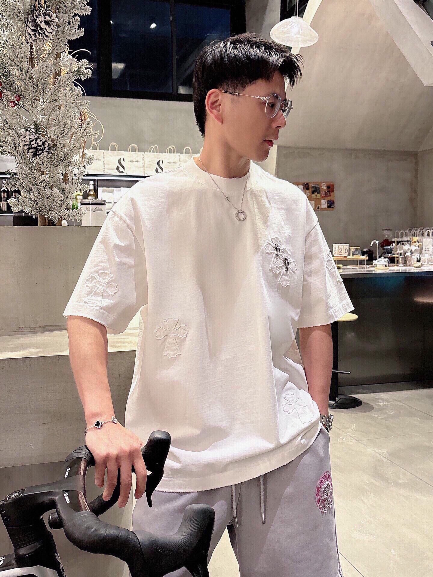 クロムハーツ「Chrome Hearts」3DパッチワークTシャツコレクション ユニセックスTシャツ