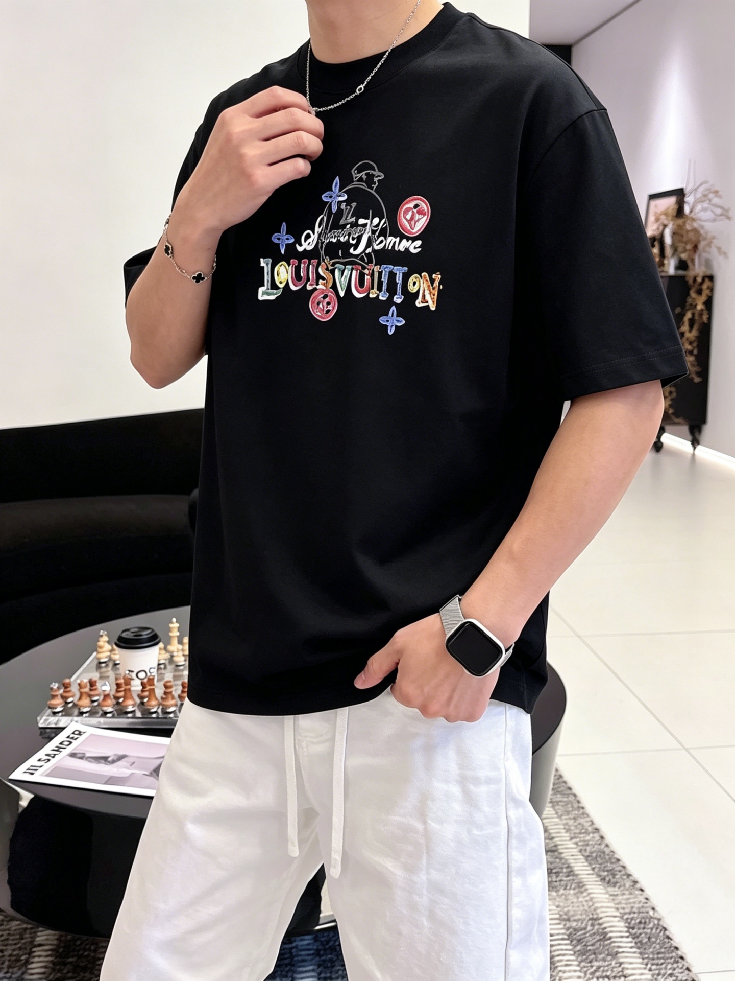 ルイ・ヴィトン「Louis Vuitton」ロゴプリントTシャツ / ショートスリーブ クルーネック