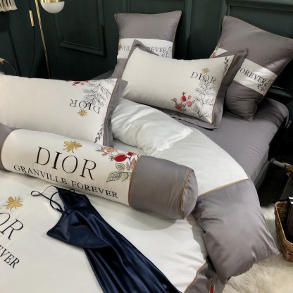 ディオール「Dior」プレミアムコットン ゴールド＆シルバー刺繍 4点セット