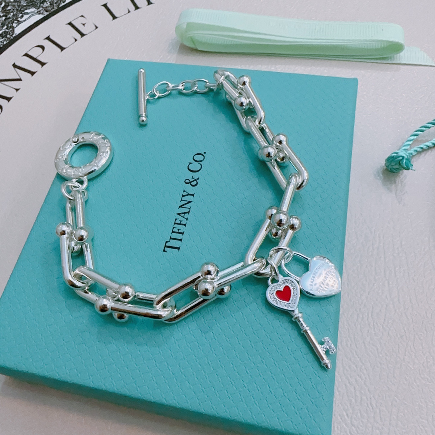 ティファニー「Tiffany & Co.」ポリッシュドシルバーリンク ブレスレット