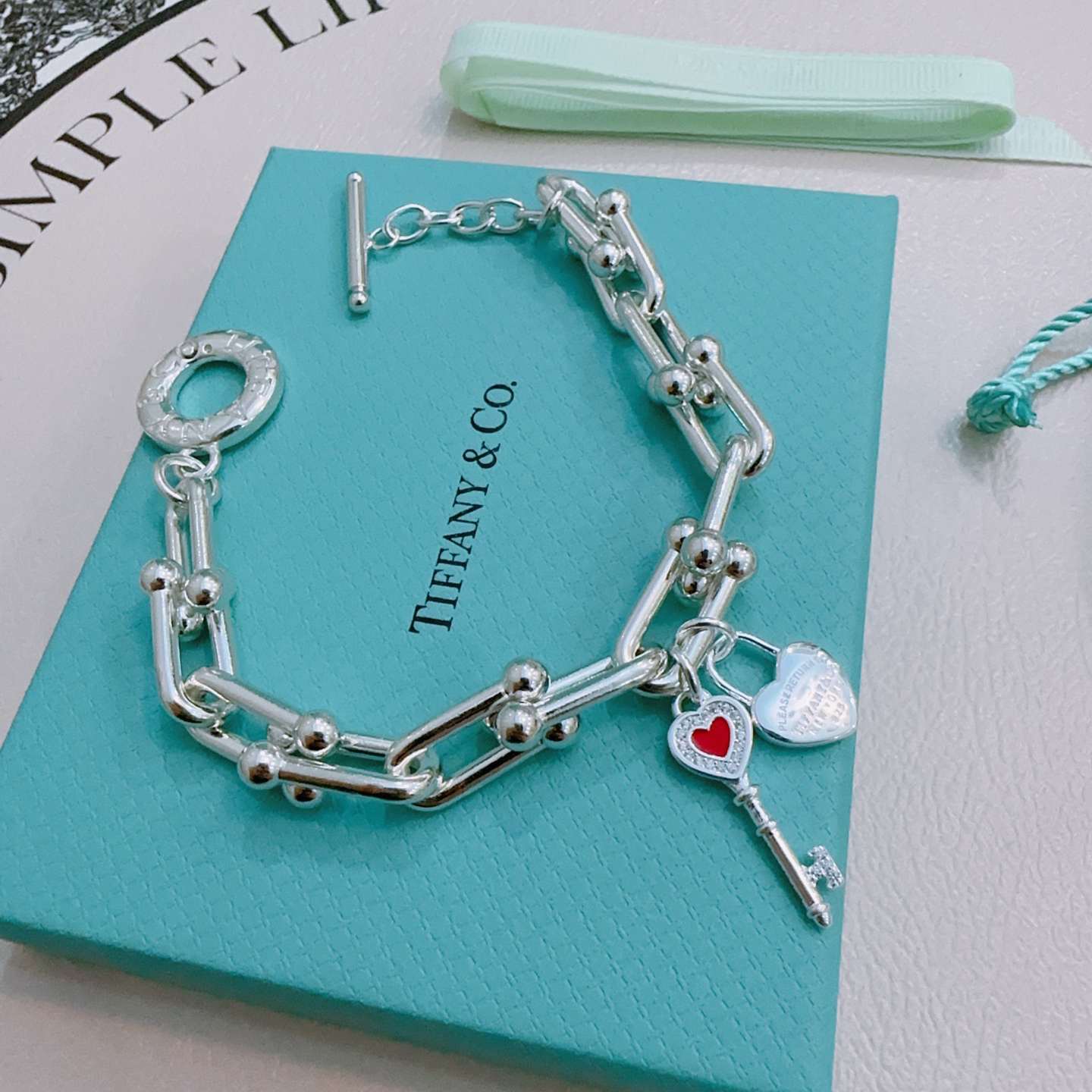 ティファニー「Tiffany & Co.」ポリッシュドシルバーリンク ブレスレット