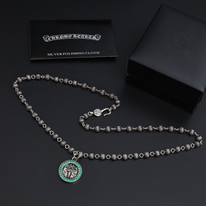 クロムハーツ「Chrome Hearts」スカル&クロス チェーンネックレス