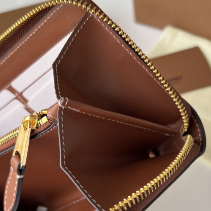 バーバリー「Burberry」チェック エコファブリック フルジップ ウォレット