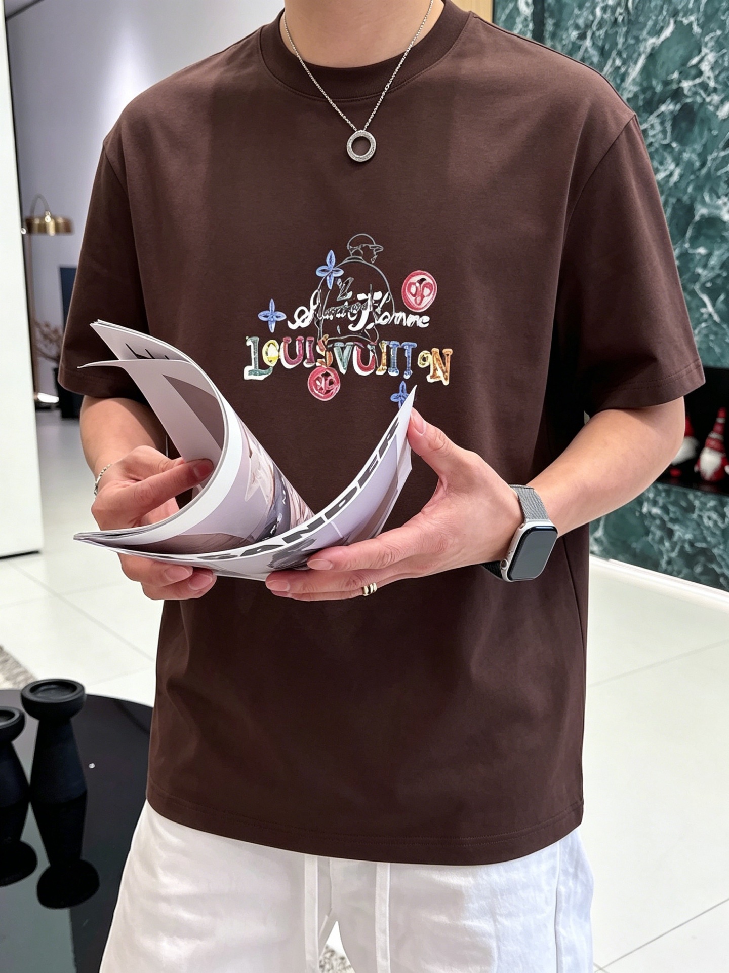 ルイ・ヴィトン「Louis Vuitton」ロゴプリントTシャツ / ショートスリーブ クルーネック