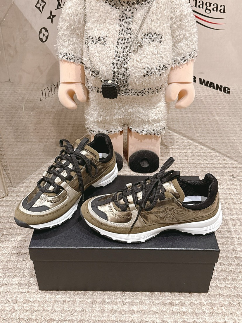 シャネル「Chanel」シャネル スタイル レザースニーカー (パンダカラー) / レジャースニーカー