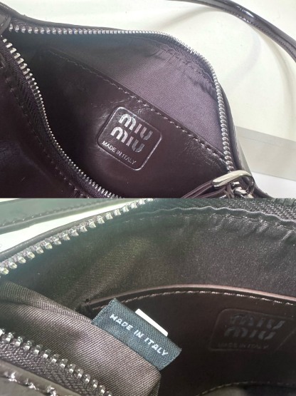 ミュウミュウ「Miu Miu」ミュウミュウ シャイニーレザーポーチ 5NE029 / ハンドバッグ