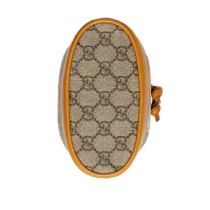 グッチ「Gucci」【グッチ×KAI コラボ】テディベアプリント レザー巾着バケットバッグ