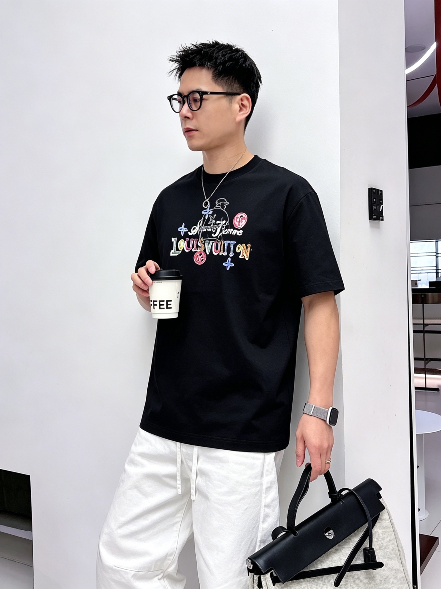 ルイ・ヴィトン「Louis Vuitton」ロゴプリントTシャツ / ショートスリーブ クルーネック