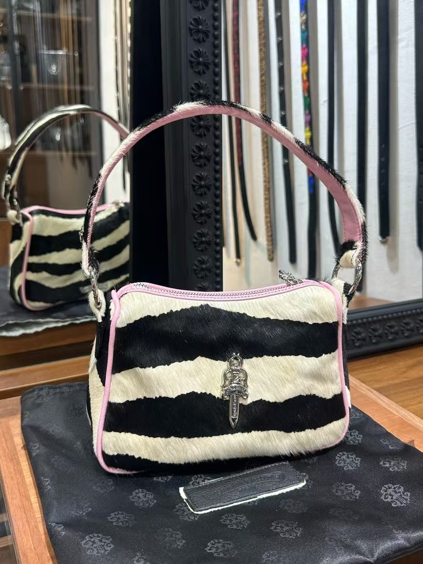クロムハーツ「Chrome Hearts」ピンクストライプ アンダーアームバッグ